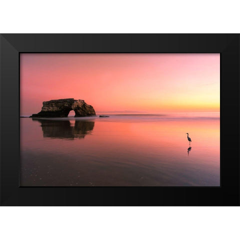 Sunset At The Natural Bridge-2 Black Modern Wood Framed Art Print by Li, Rob