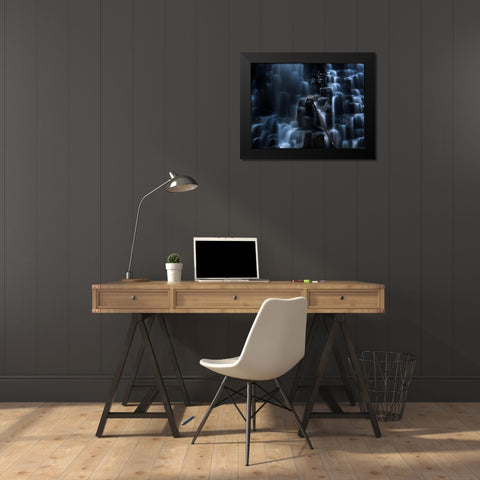 The One Black Modern Wood Framed Art Print by Shi, Fei