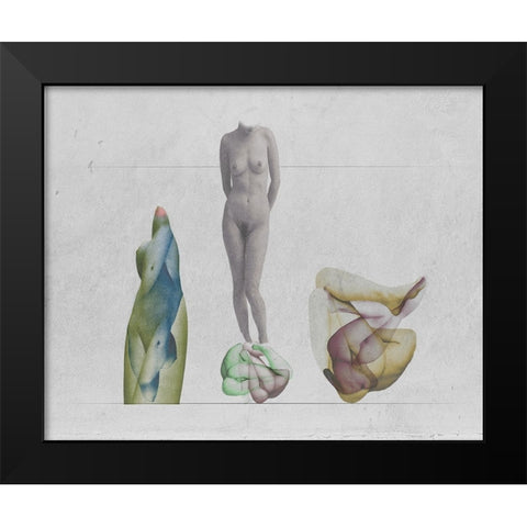 Seeds Black Modern Wood Framed Art Print by Hattori, Fuyuki