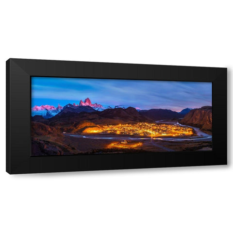 El Chalten In Dawn Black Modern Wood Framed Art Print by Mao, Dianne