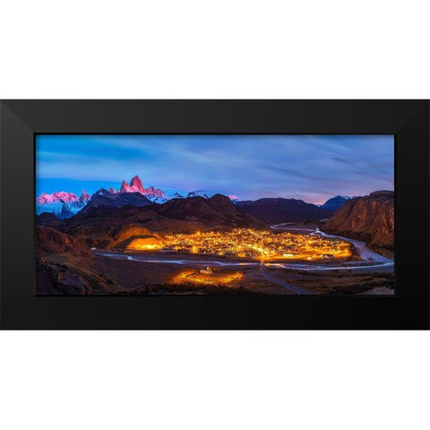 El Chalten In Dawn Black Modern Wood Framed Art Print by Mao, Dianne