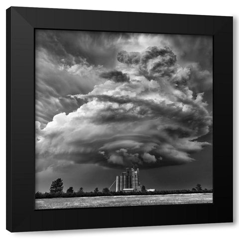 Monochrome Mesocyclone Black Modern Wood Framed Art Print with Double Matting by Darby, Rob