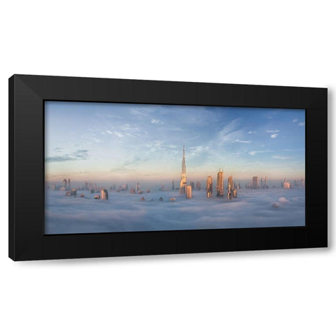 Sinking In Fog Black Modern Wood Framed Art Print with Double Matting by Jamal, Khalid