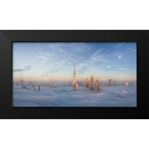 Sinking In Fog Black Modern Wood Framed Art Print by Jamal, Khalid