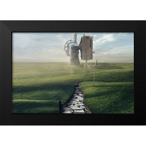 Cultivate The Ground Black Modern Wood Framed Art Print by Almawash, Sulaiman