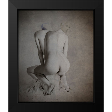 Nu Dans La Chambre Black Modern Wood Framed Art Print by Hattori, Fuyuki