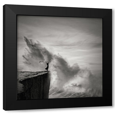 Braving The Storm Black Modern Wood Framed Art Print with Double Matting by Agniribe