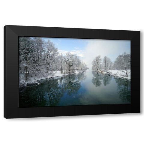 Winter Black Modern Wood Framed Art Print by Maier, Norbert