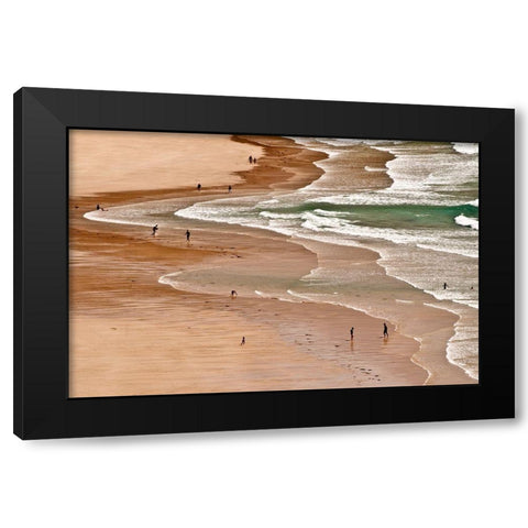 La Spiaggia Black Modern Wood Framed Art Print by Della Latta, Massimo