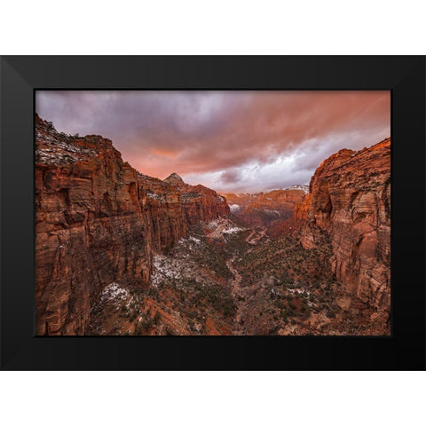 Zion Np -- Overlook Sunset Black Modern Wood Framed Art Print by Xie, April