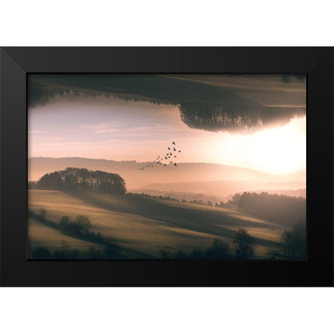 Interplanar Black Modern Wood Framed Art Print by Hennen, Marcus