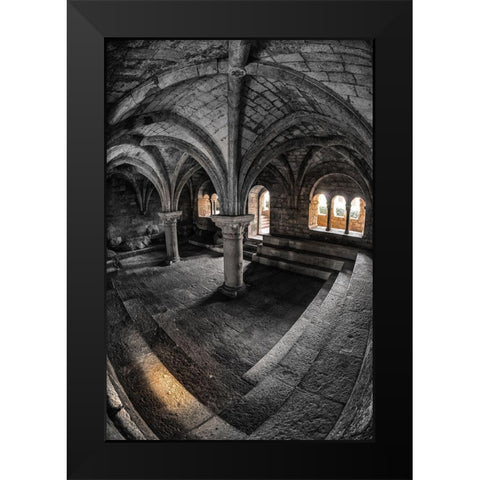 Le Cloitre Black Modern Wood Framed Art Print by Pelissier, Marc