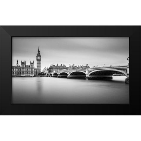 London Black Modern Wood Framed Art Print by Jurek, Milan