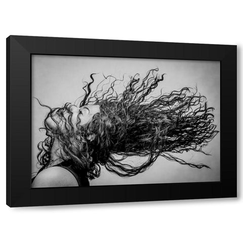 Wave Black Modern Wood Framed Art Print by Varasteh, Vahid