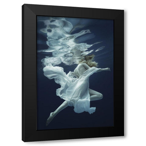 Water And Air Black Modern Wood Framed Art Print with Double Matting by Laudin, Dmitry