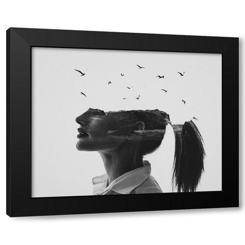 Zephyr Black Modern Wood Framed Art Print by Demir, Erkin