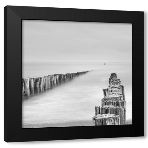 Sea Watcher Black Modern Wood Framed Art Print by Degryse, Michelle