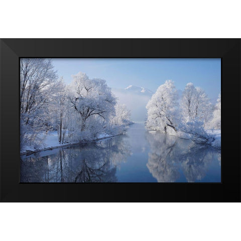 Coldest Morning Black Modern Wood Framed Art Print by Maier, Norbert