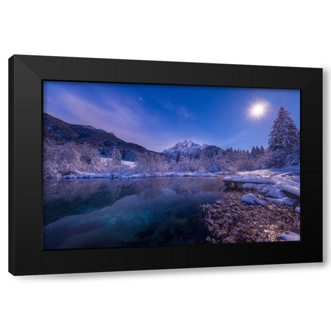 Zelenci Springs Black Modern Wood Framed Art Print by Krivec, Ales