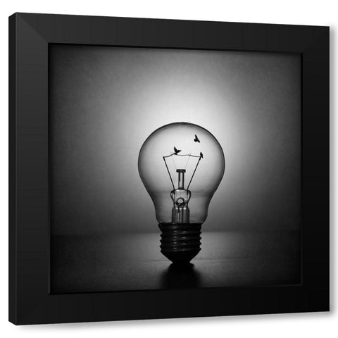 Fly To The Light Black Modern Wood Framed Art Print with Double Matting by Ivanova, Victoria