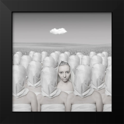 Holy Madonna Black Modern Wood Framed Art Print by Hardibudi
