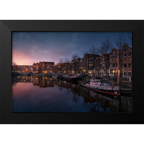 New Amsterdam 1 Black Modern Wood Framed Art Print by Pablo De, Juan