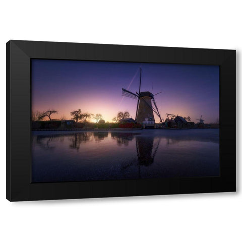 Kinderdijk 1 Black Modern Wood Framed Art Print by Pablo De, Juan