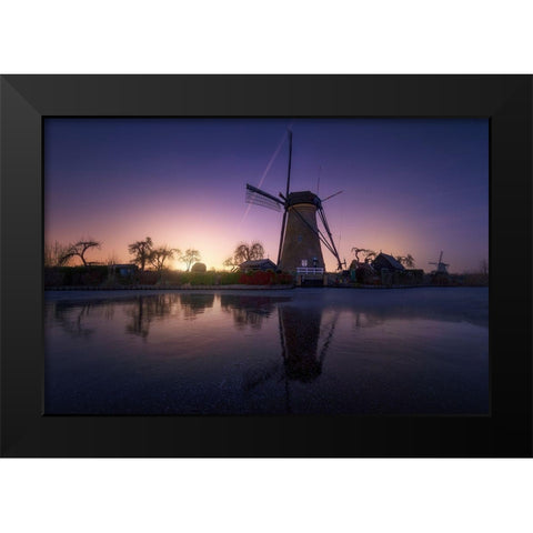 Kinderdijk 1 Black Modern Wood Framed Art Print by Pablo De, Juan