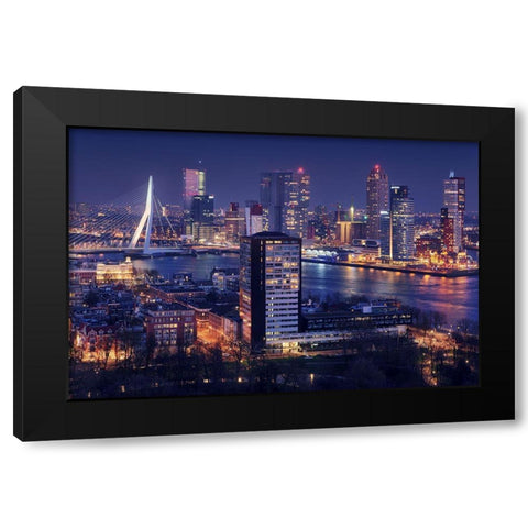 Big Rotterdam 2 Black Modern Wood Framed Art Print by Pablo De, Juan