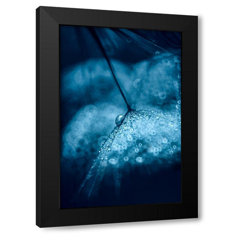 Blue Black Modern Wood Framed Art Print by Blagoeva, Ivelina