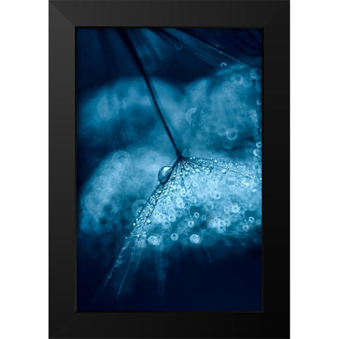 Blue Black Modern Wood Framed Art Print by Blagoeva, Ivelina