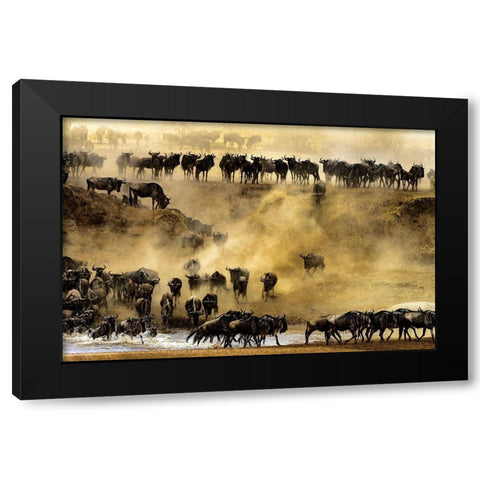 Fateful Detour Black Modern Wood Framed Art Print by Alfraid, Husain