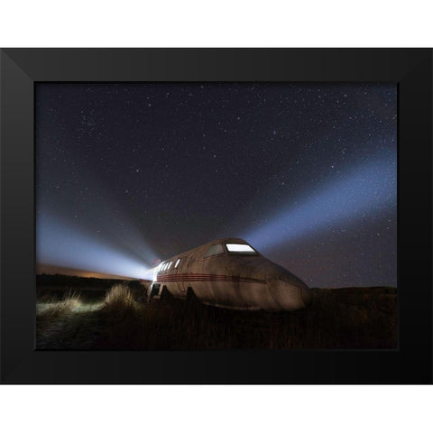 Plane Wreck Black Modern Wood Framed Art Print by Lindsten, Christian