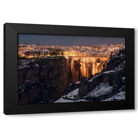 Ronda Black Modern Wood Framed Art Print with Double Matting by De Juan, E.