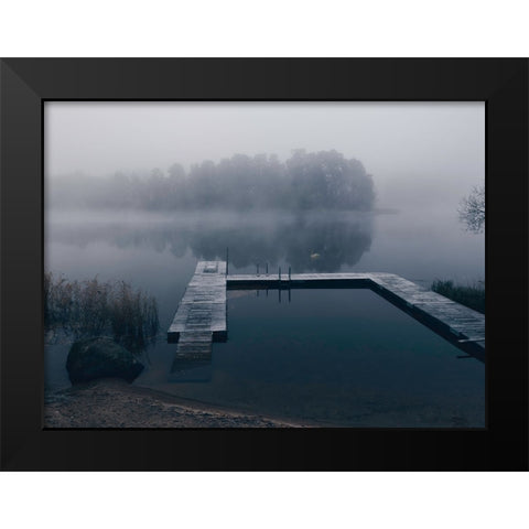 Dark Reflections Black Modern Wood Framed Art Print by Lindsten, Christian