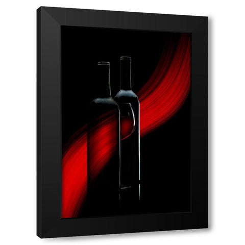 R. E. D. Black Modern Wood Framed Art Print with Double Matting by Reindl, Doris