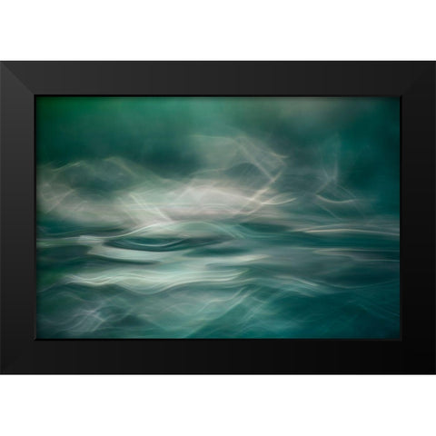 Northern Winter Lights Black Modern Wood Framed Art Print by Marthinussen, Willy