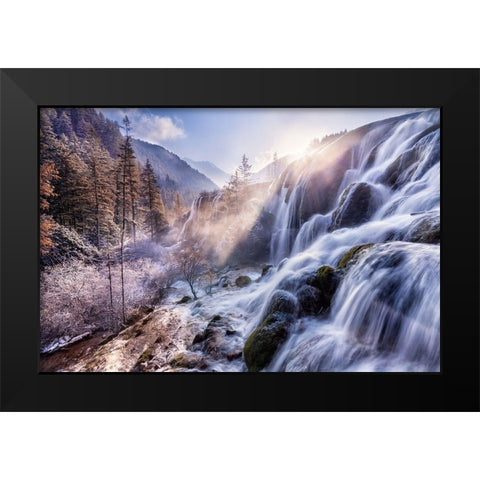 Heartless Valley Black Modern Wood Framed Art Print by Liu, Ke