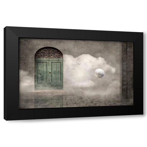 Secret Door Black Modern Wood Framed Art Print by MARCEL, Christian