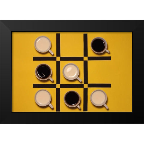 Qmilk Versus Coffeeq Black Modern Wood Framed Art Print by Lemos, Alfredo