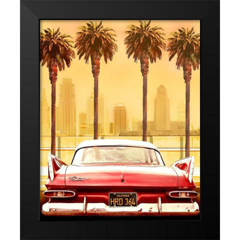 Plymouth Savoy With Palms Black Modern Wood Framed Art Print by Butterworth, Larry