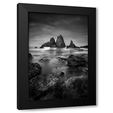 When Water Is Still Black Modern Wood Framed Art Print with Double Matting by Zhang, Joshua