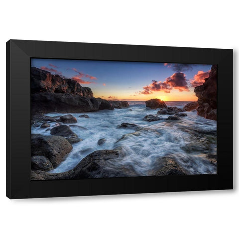 Sunstars Rocks Black Modern Wood Framed Art Print with Double Matting by Pascual, Miguel