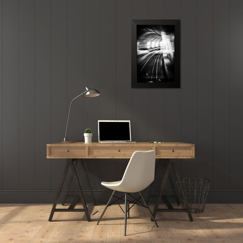 Metro Lights Black Modern Wood Framed Art Print by Bricchetti, Mauro