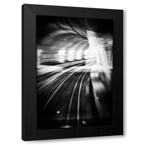 Metro Lights Black Modern Wood Framed Art Print with Double Matting by Bricchetti, Mauro