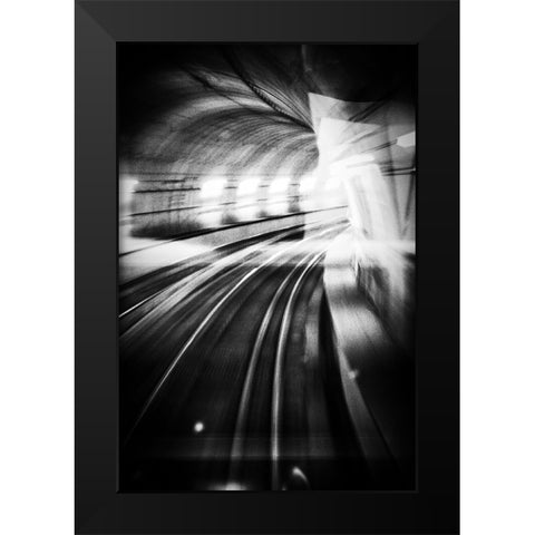 Metro Lights Black Modern Wood Framed Art Print by Bricchetti, Mauro