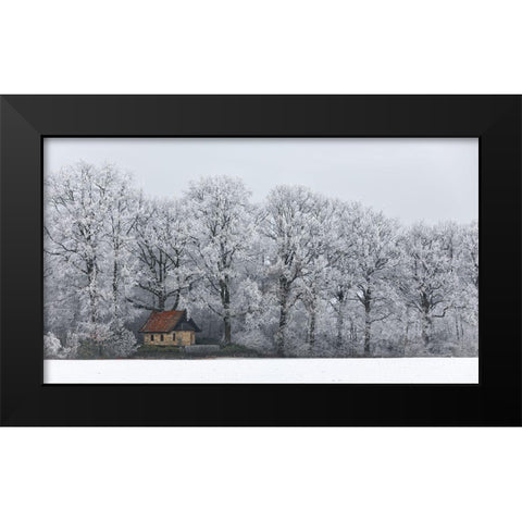 Chapel And Rime Black Modern Wood Framed Art Print by Wijn, Frank