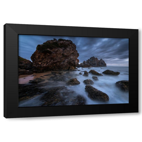 By The Sea Black Modern Wood Framed Art Print by Zhang, Joshua