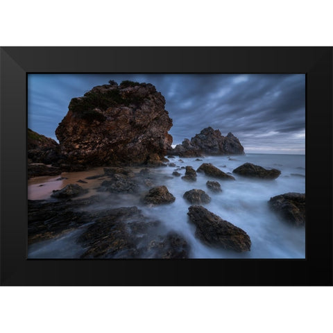 By The Sea Black Modern Wood Framed Art Print by Zhang, Joshua