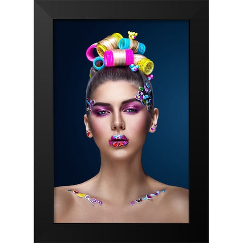 Yana Black Modern Wood Framed Art Print by Leshchenko, Dmitry